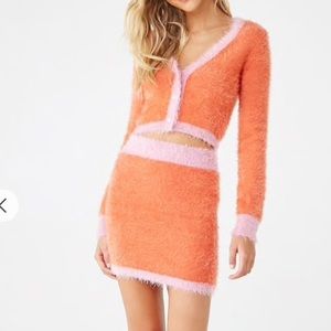 FOREVER 21 FAUX FUR SKIRT SET